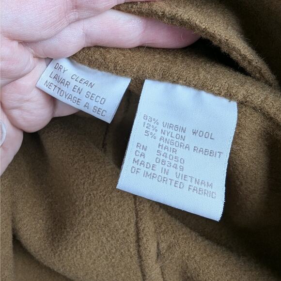 Vtg Womens Jones New‎ York Brown Virgin Wool Angora Rabbit Blend Jacket Size 12 - Picture 6 of 6